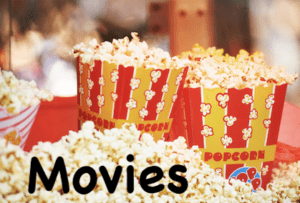 Image of boxes of movie popcorn.  The image highlights that this page contains the database of movies.