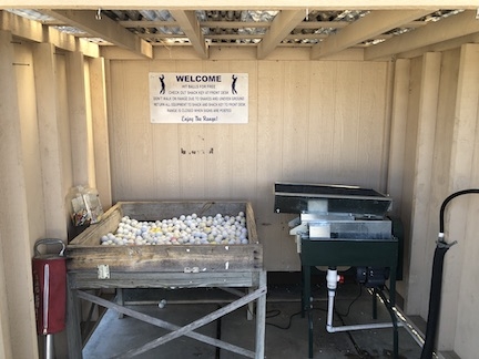 Ball washer -  Range balls collected and washed weekly