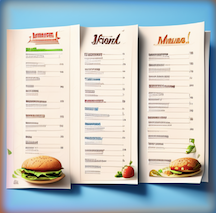 Image of menus. Links to the Menu page